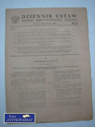 DZIENNIK USTAW PRL NR 3