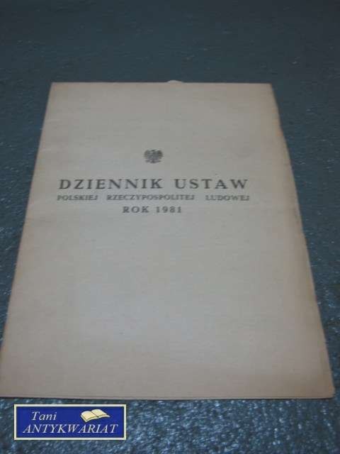 DZIENNIK USTAW PRL ROK 1981