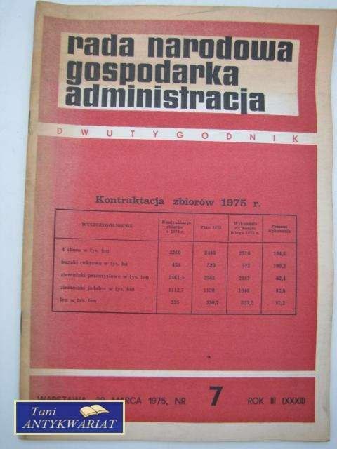 KONTRAKTACJA ZBIORÓW 1975 r. - NR 7