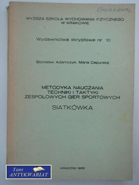 METODYKA NAUCZANIA TECHNIKI I TAKTYKI ZESPOŁOWYCH