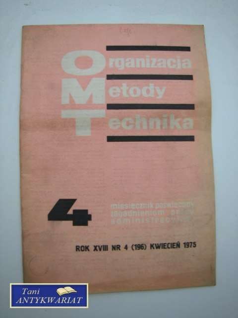 ORGANIZACJA METODY TECHNIKA NR 4/75