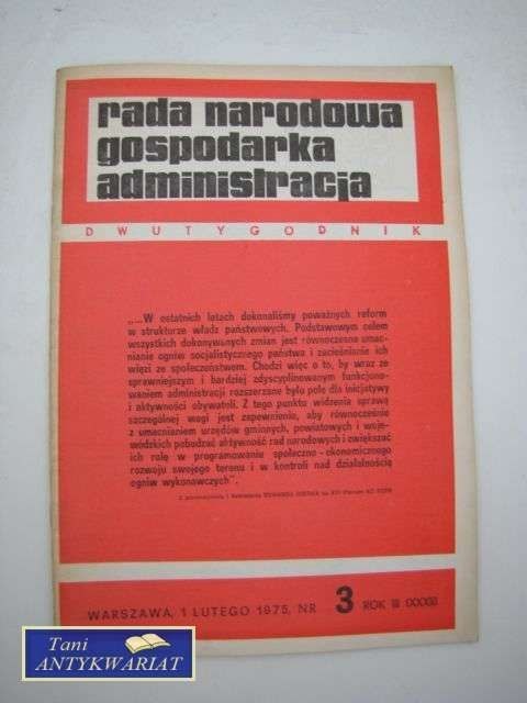 RADA NARODOWA GOSPODARKA ADMINISTRACYJNA NR 3