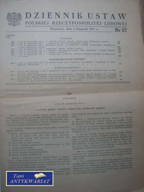 DZIENNIK USTAW NR 27