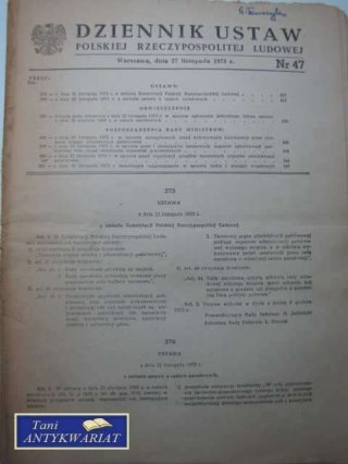 DZIENNIK USTAW NR 47