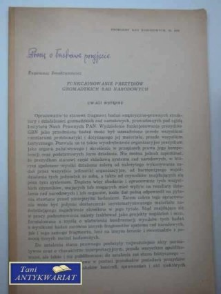 FUNKCJONOWANIE PREZYDIÓW GROMADZKICH RAD