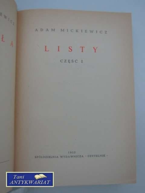 LISTY CZĘŚĆ I