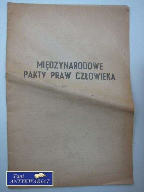 MIĘDZYNARODOWE PAKTY PRAW CZŁOWIEKA