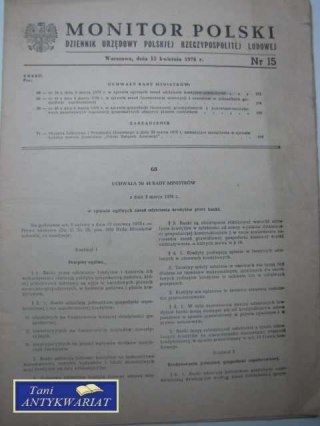 MONITOR POLSKI NR 15