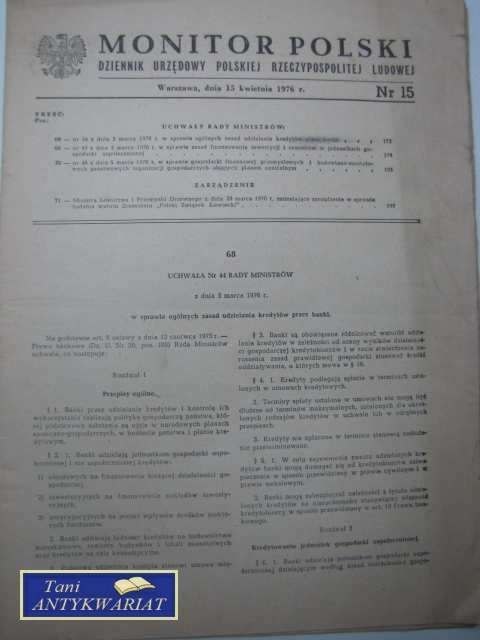 MONITOR POLSKI NR 15