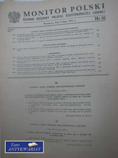 MONITOR POLSKI NR 16