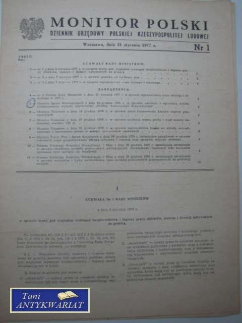 MONITOR POLSKI NR 1