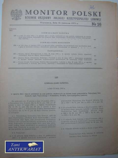 MONITOR POLSKI NR 26