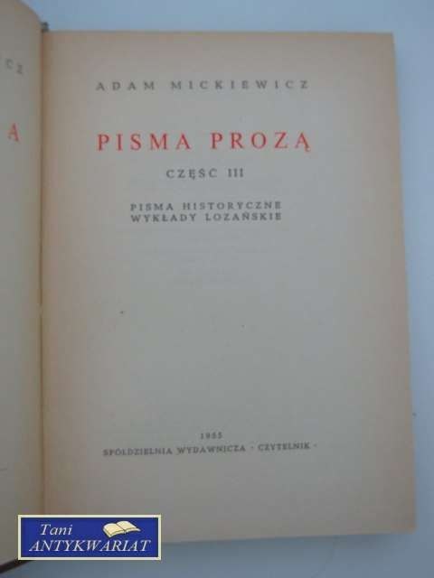 PISMA PROZĄ - część III