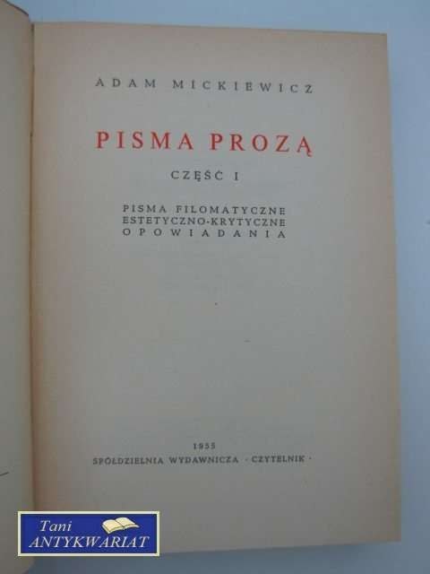 PISMA PROZĄ - część I