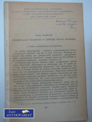 POSTĘPOWANIE FINANSOWE W SYSTEMIE PRAWA POLSKIEGO
