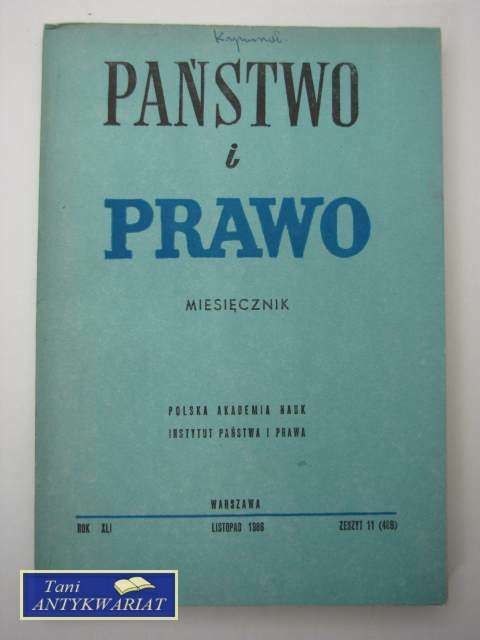 PAŃSTWO I PRAWO ZESZYT 11 (489)