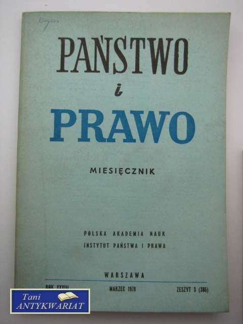 PAŃSTWO I PRAWO ZESZYT 3 (385)