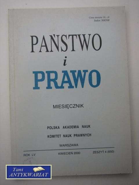 PAŃSTWO I PRAWO ZESZYT 4 (650)