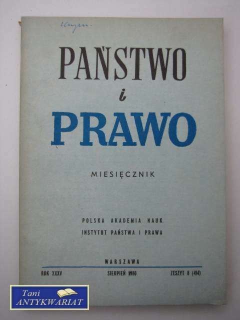 PAŃSTWO I PRAWO ZESZYT 8 (414)