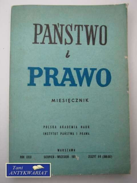 PAŃSTWO I PRAWO ZESZYT 8-9 (366-367)