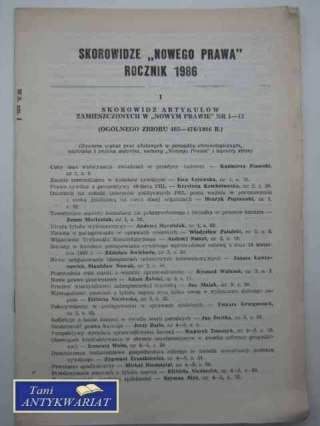 SKOROWIDZE NOWEGO PRAWA ROCZNIK 1986