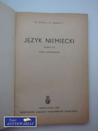 JĘZYK NIEMIECKI KLASA XI - KURS CZTEROLETNI