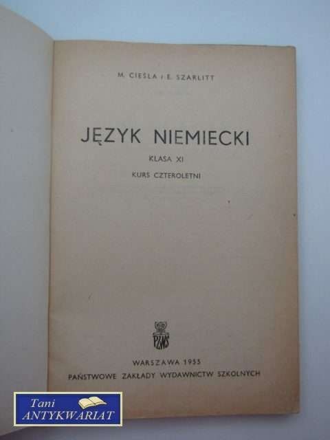 JĘZYK NIEMIECKI KLASA XI - KURS CZTEROLETNI