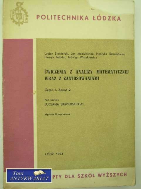 CWICZENIA Z ANALIZY MATEMATYCZNEJ