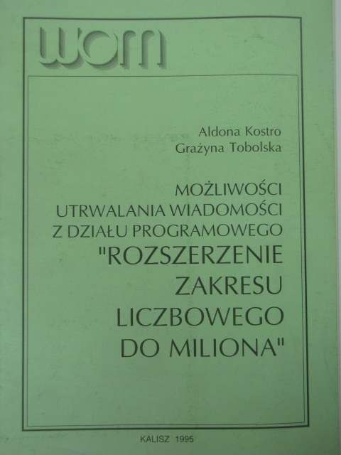ROZSZERZENIE ZAKRESU LICZBOWEGO DO MILIONA