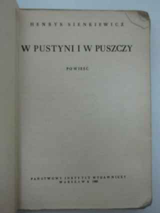 W PUSTYNI I W PUSZCZY