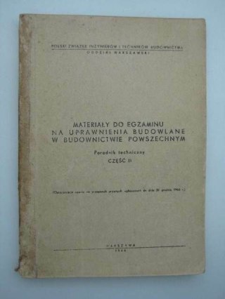 MATERIAŁY DO EGZAMINU NA UPRAWNIENIA BUDOWLANE