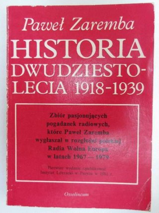HISTORIA DWUDZIESTOLECIA 1918-1939