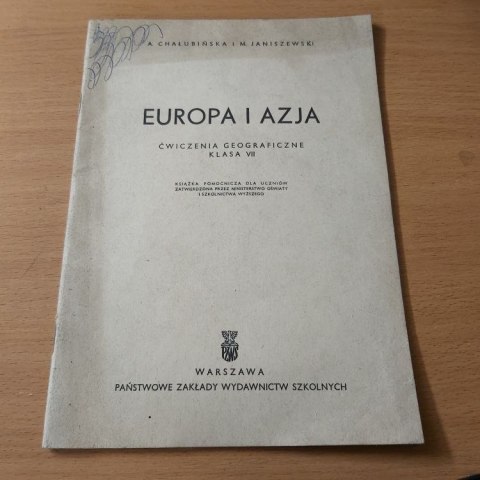 Europa i Azja Ćwiczenia Geograficzne klasa VII wyd 1970 rok
