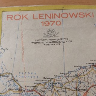 Mapa Polski 1970 rok ROK Leninowski