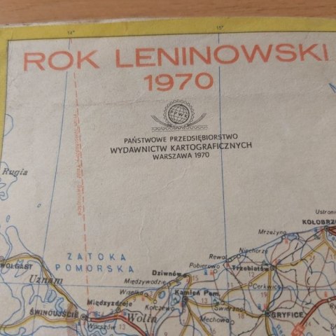 Mapa Polski 1970 rok ROK Leninowski
