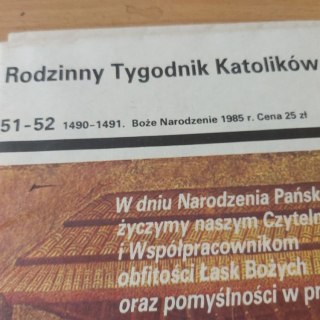 ZORZA Boże Narodzenie 1985 roku Rodzinny Tygodnik Katolików