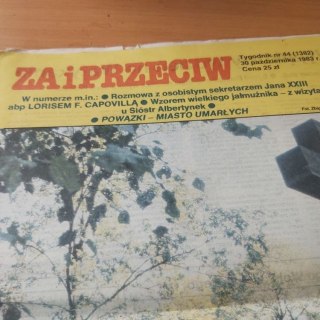 Za i przeciw. Tygodnik nr 44 (1382) 30 październik 1983 roku.