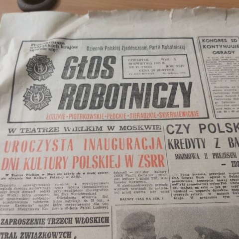 Głos Robotniczy nr 13635 z 20 kwietnia 1989 roku.