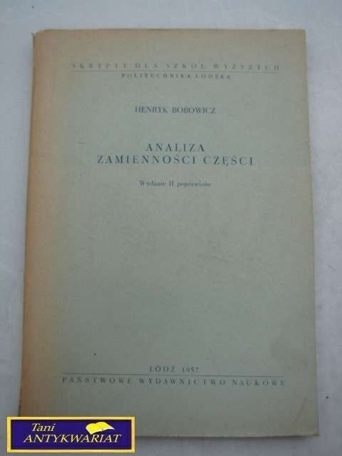 ANALIZA ZAMIENNOŚCI CZĘŚCI-BOBOWICZ